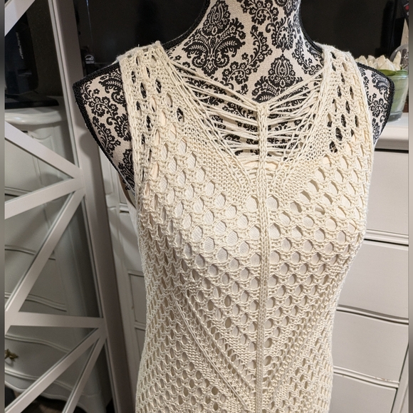 Boho Crochet dress (lined), Large ,EUC - Picture 8 of 12